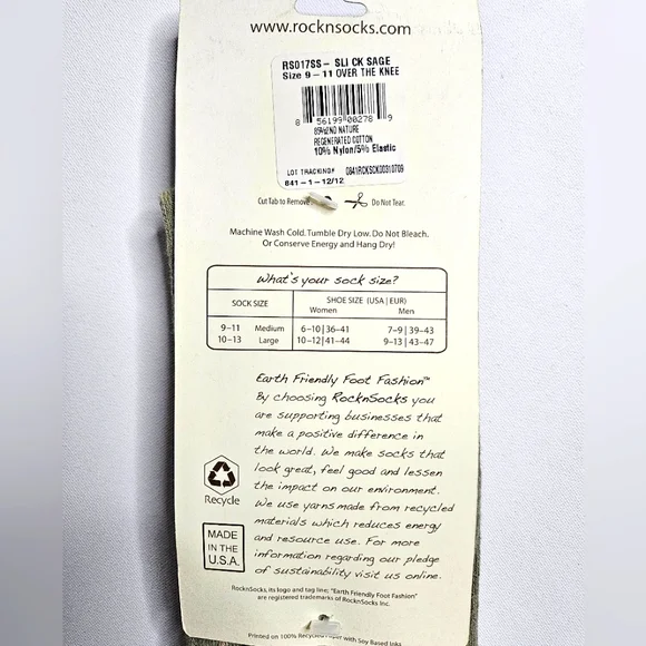 Over The Knee OTK Rock n Socks  Slick Sage NWT! - Picture 3 of 5